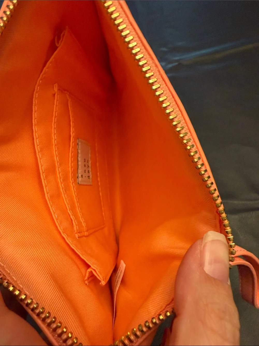 A New Day Coral Pink Quilted Chevron Wristlet Clutch Pouch NWOT
